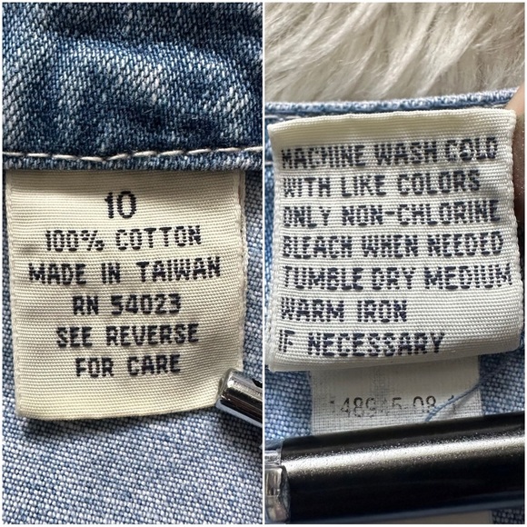 Vintage Gap Dress Denim Button Front Sleeveless Mini 100% Cotton Blue Sz 10 - Picture 9 of 11